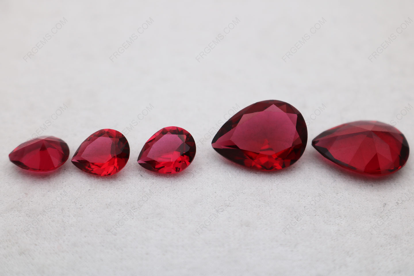 Loose Glass Ruby Red Color BR504# Pear Shape Faceted Cut gemstones wholesale