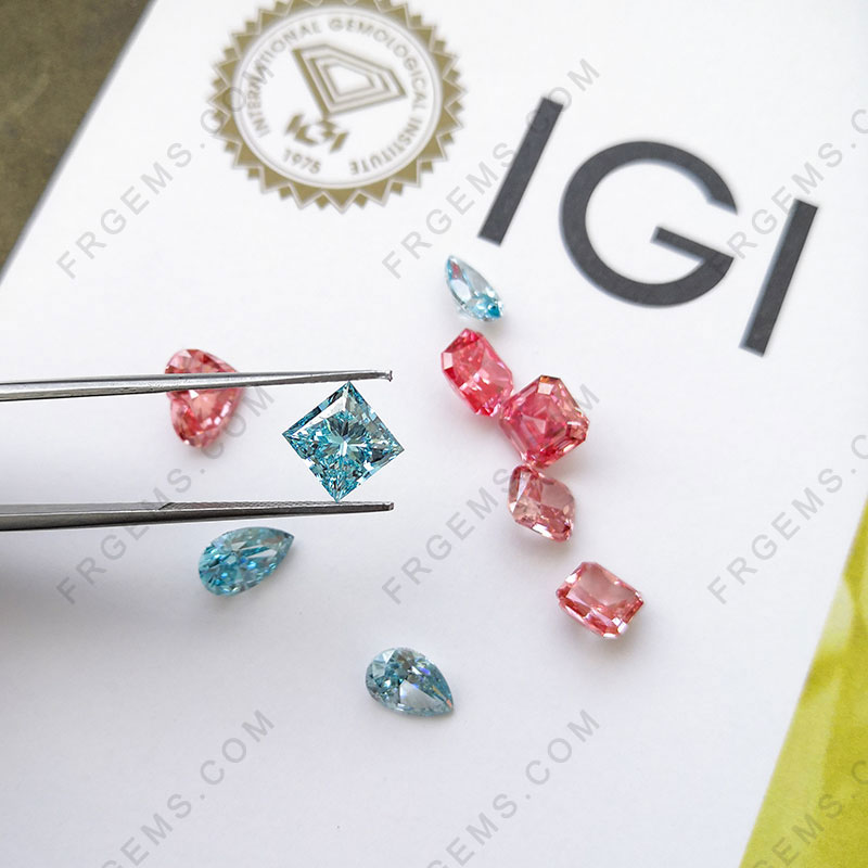 Lab Grown Diamond CVD HPHT Blue And Pink Colored gemstone suppliers in China
