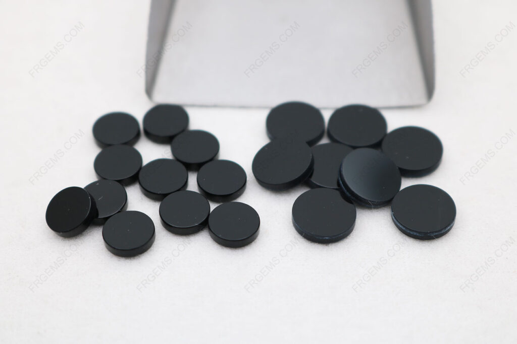 Natural Black Onyx Round Smooth Flat Disc Coin shape gemstones China Suppliers