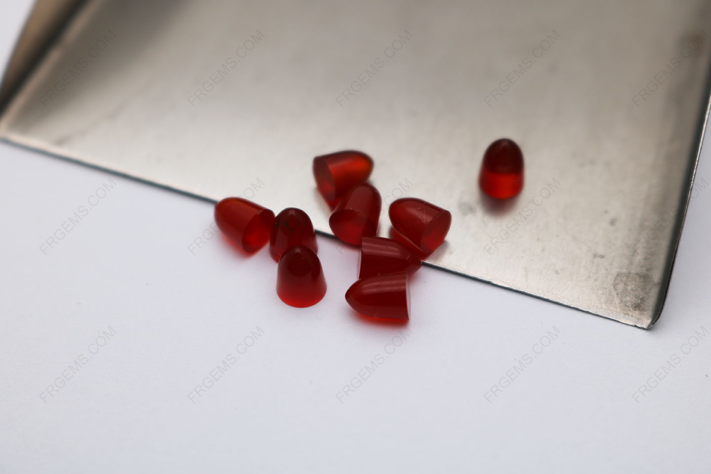 Natural Carnelian Red Color Bullet shaped 5x4mm Smooth cabochon gemstones wholesale from China Supplier