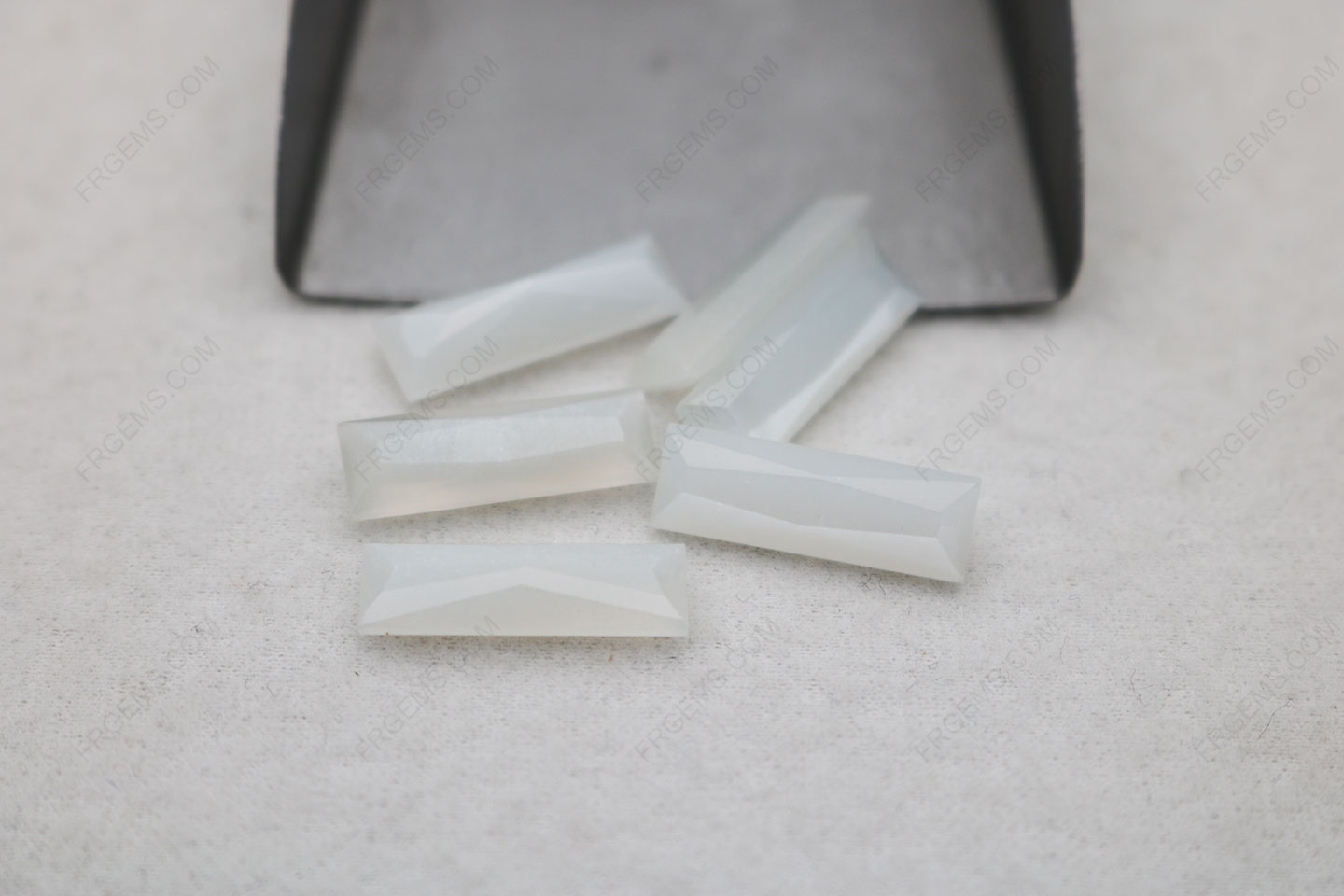 Loose Natural Moonstone white Color Rectangle shape faceted cut 18x6mm gemstones wholesale