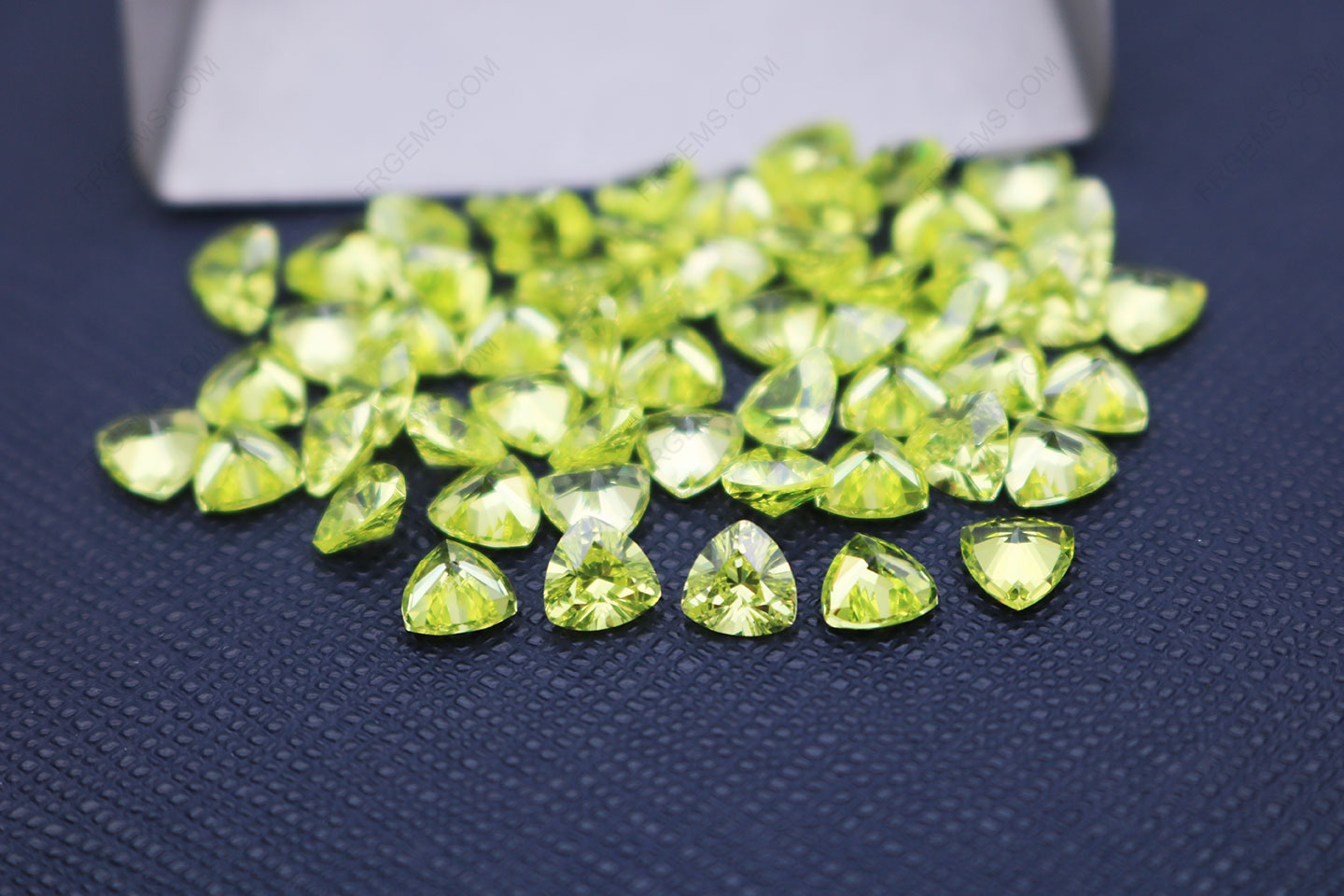 Buy Heart Shaped Faceted Cut Loose Cubic Zirconia Apple Green Color 4x4mm gemstones wholesale