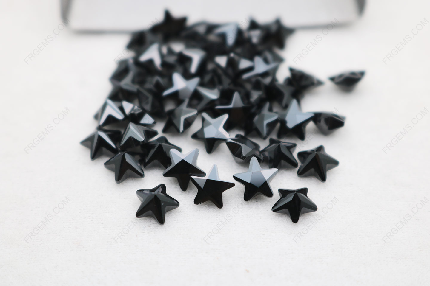 Loose Cubic Zirconia Black Color Five Point Star Faceted Cut 6x6mm gemstones wholesale