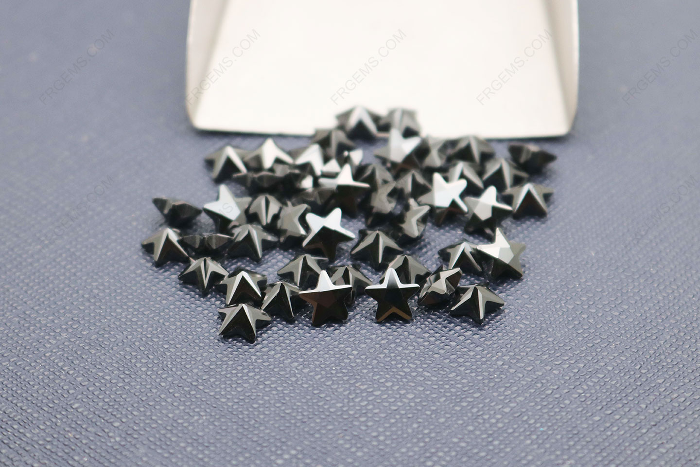 Loose Cubic Zirconia Black Color Five Point Star Faceted Cut 6x6mm gemstones wholesale