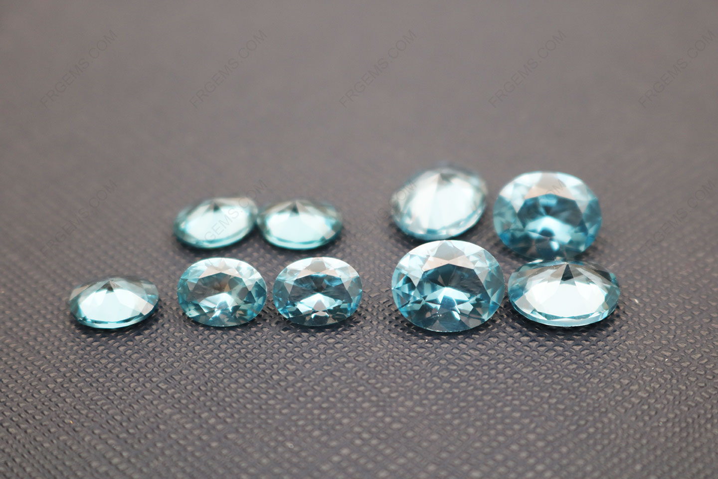 Synthetic Aquamarine Blue Spinel Color #106 Oval Shape Faceted Cut 6x8mm and 8x10mm gemstones