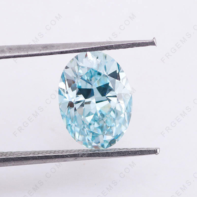 Blue Color Lab Grown Diamond Oval Shaped Faceted Loose Diamonds gemstones with IGI certificate Wholesale