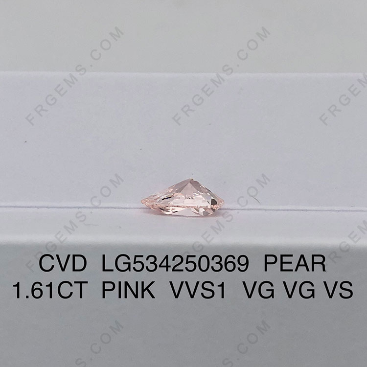 Pink Color Lab Grown Diamond Pear Shaped Faceted Loose Diamonds with IGI Certificate Wholesale from China