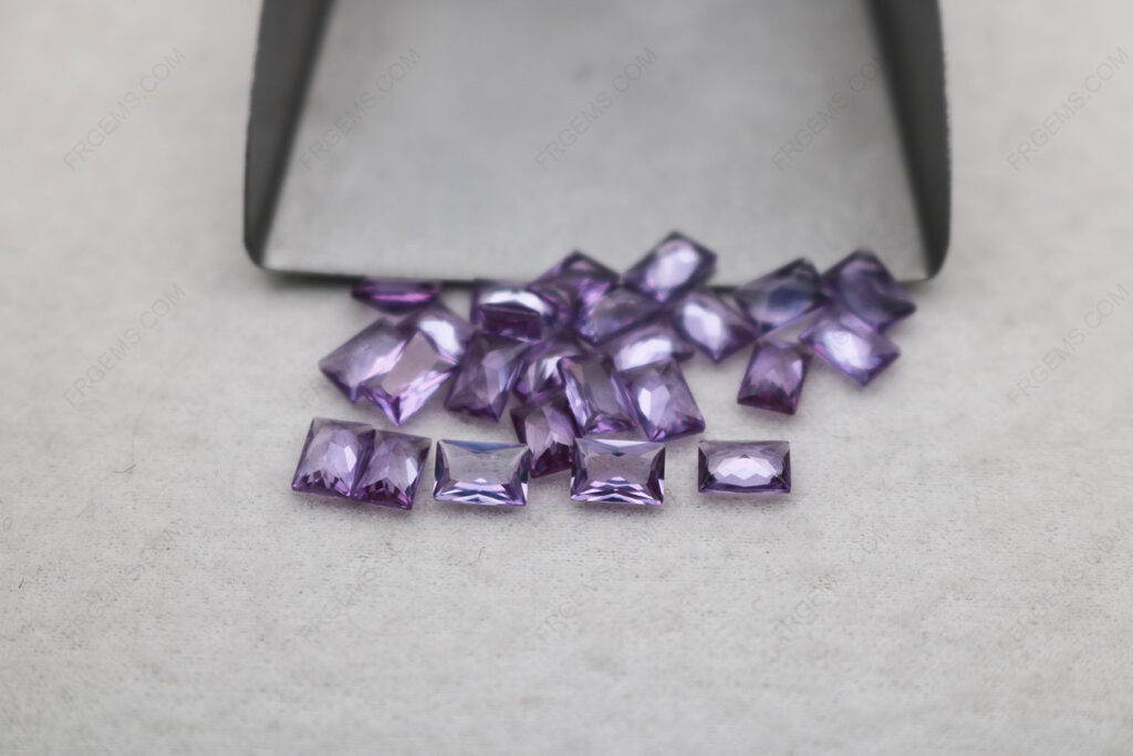Loose Synthetic Created alexandrite color change 46# Rectangle Shape Princess Cut 4x6mm gemstones