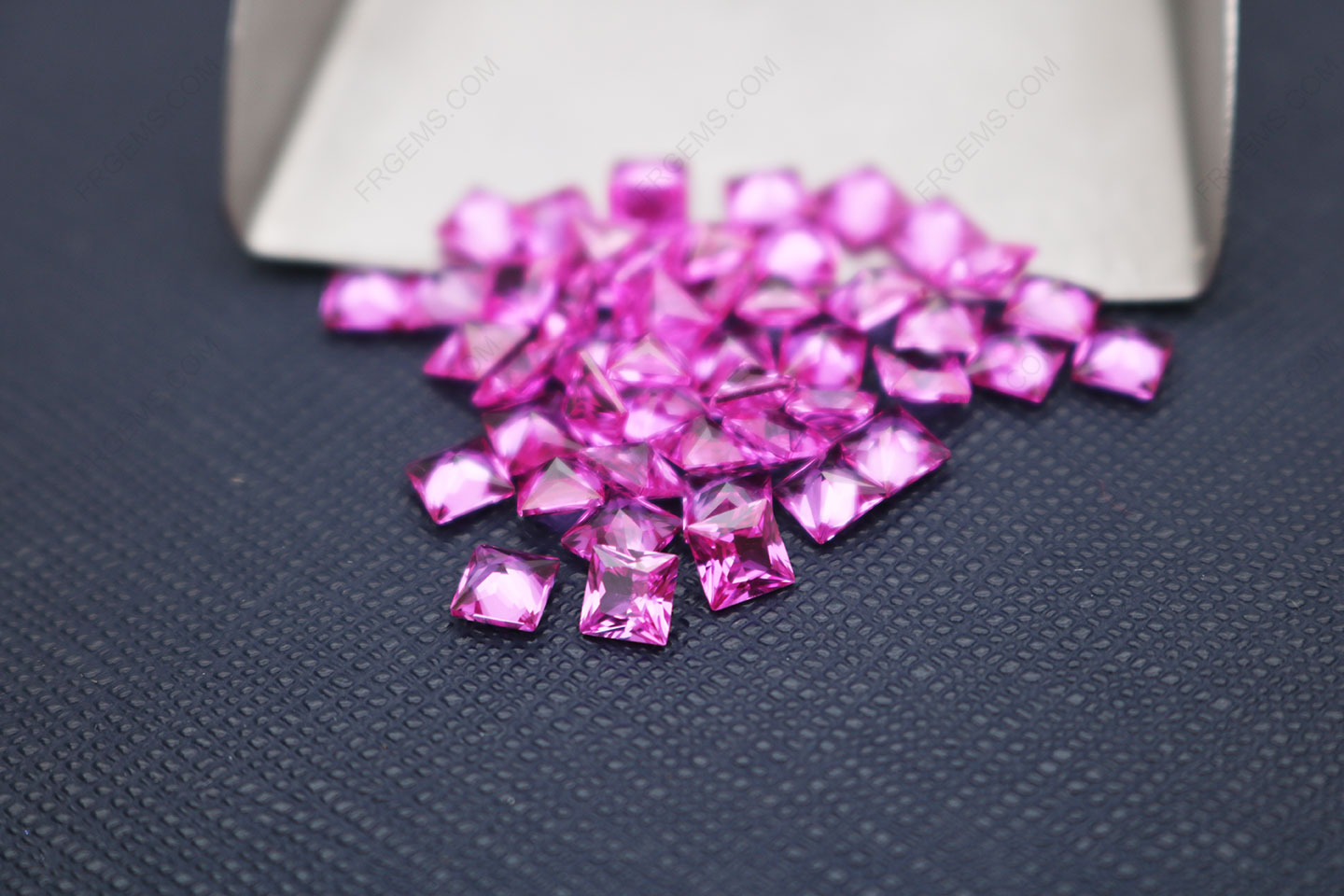 Synthetic Corundum Rose Pink Sapphire #3 color Square Shape princess Cut 4x4mm Gemstones