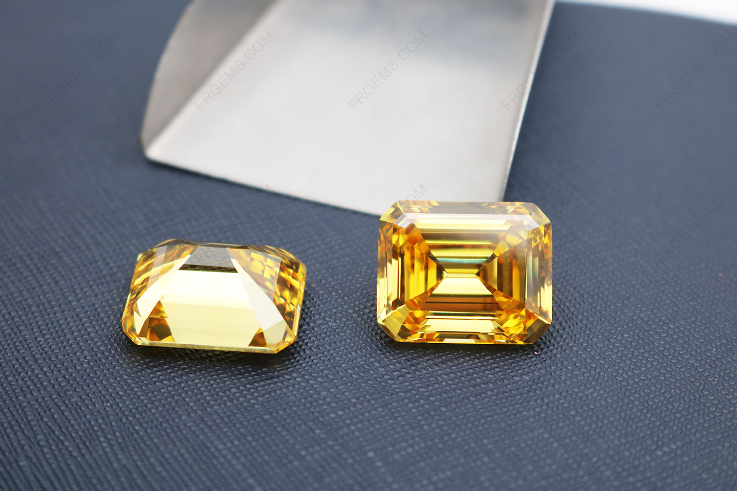 Wholesale Best quality of Canary Yellow color Cubic Zirconia Asscher cut 20.5x17mm Gemstones