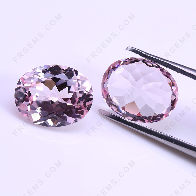 Lab Grown Morganite Peach Color Oval Shaped Faceted cut Gemstone wholesale from china