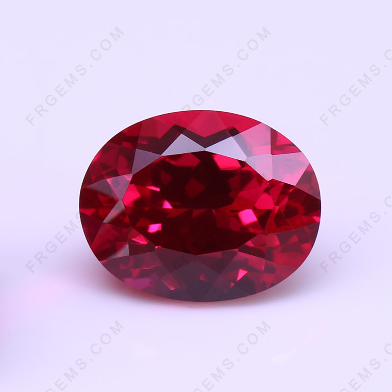 Lab Grown Ruby Red Color Oval Shaped Faceted gemstone wholesale at factory price