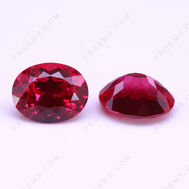 Lab Grown Ruby Red Color Oval Shaped Faceted gemstone wholesale at factory price