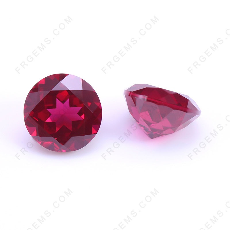 Wholesale Lab Grown Ruby Red Color Round Shaped Faceted China gemstone at factory price