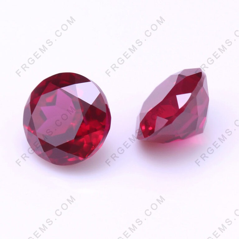 Wholesale Lab Grown Ruby Red Color Round Shaped Faceted China gemstone ...