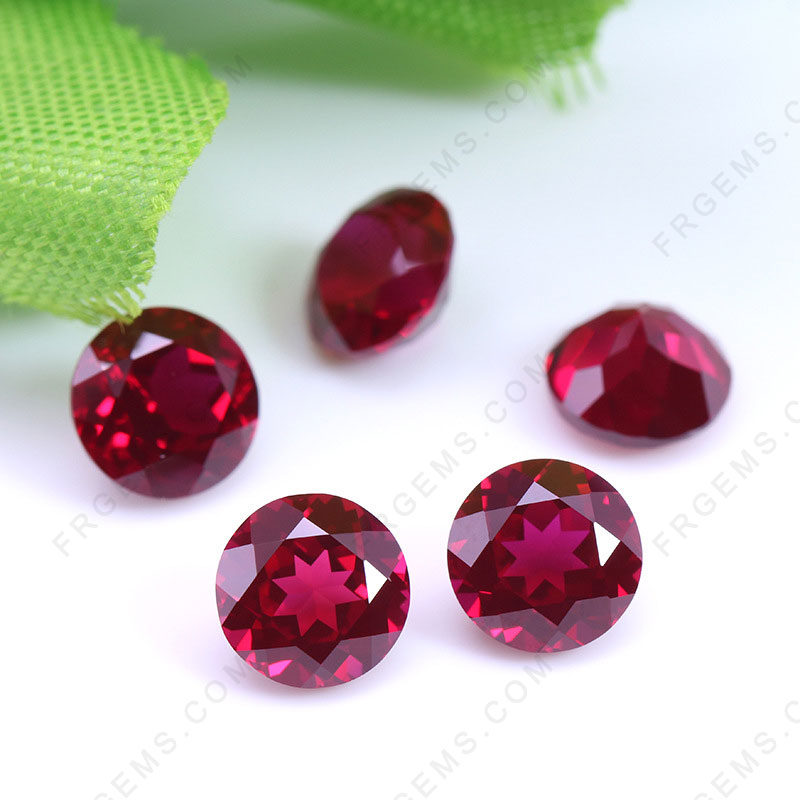 Wholesale Lab Grown Ruby Red Color Round Shaped Faceted China gemstone at factory price