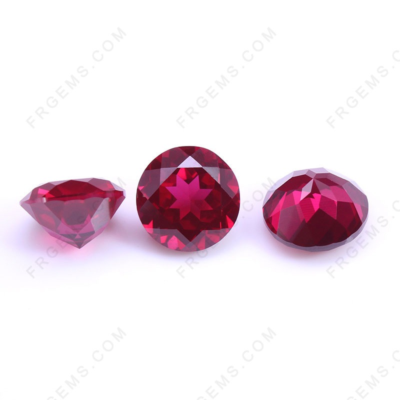 Wholesale Lab Grown Ruby Red Color Round Shaped Faceted China gemstone at factory price