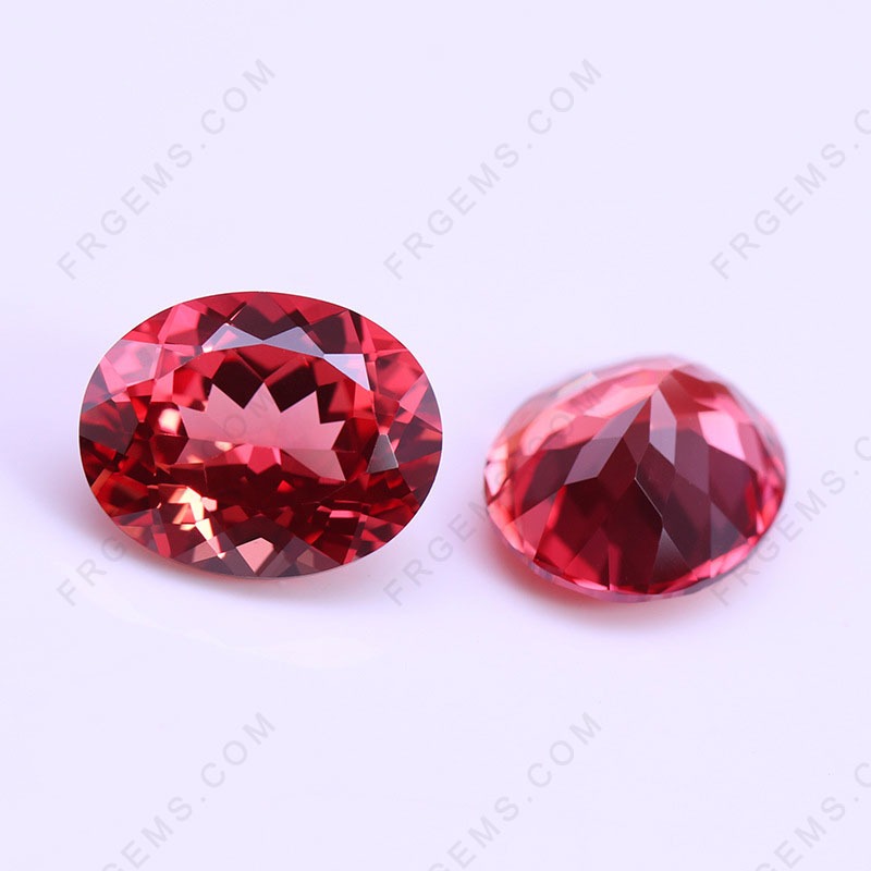 Shop Lab Grown Padparadscha Sapphire Color Oval Shaped Faceted cut Gemstone from China