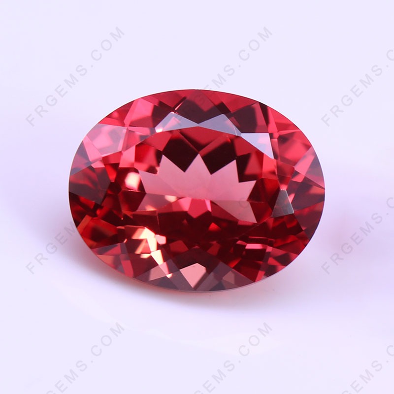Shop Lab Grown Padparadscha Sapphire Color Oval Shaped Faceted cut Gemstone from China