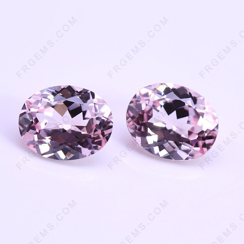 Lab Grown Morganite Peach Color Oval Shaped Faceted cut Gemstone wholesale from china