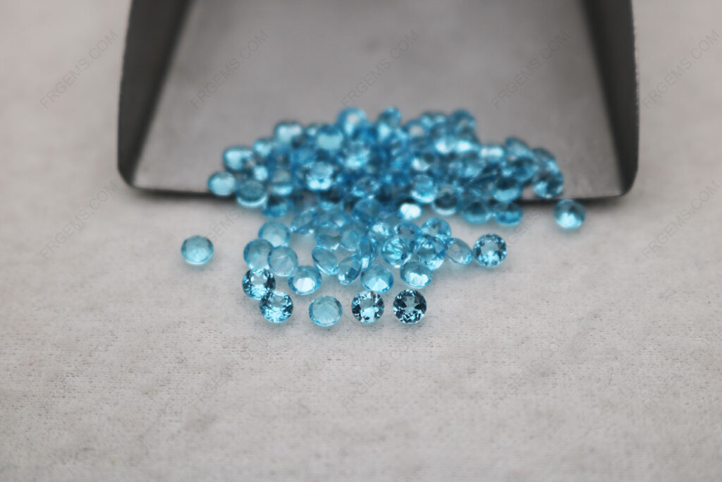 Natural genuine Blue Topaz Swiss blue Color Round Shaped Faceted 3.00mm Loose Gemstones