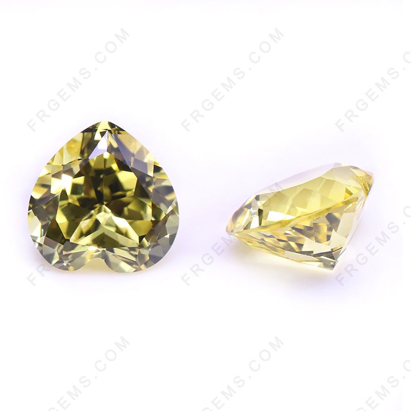 Lab Grown Pulled Czochralski Yellow Sapphire Color Heart Shaped Faceted cut Gemstone wholesale