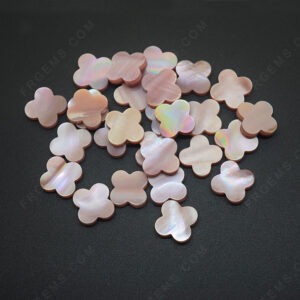 Wholesale Pink Color Mother of pearl four leaf Clover Shape Loose Stone at factory price