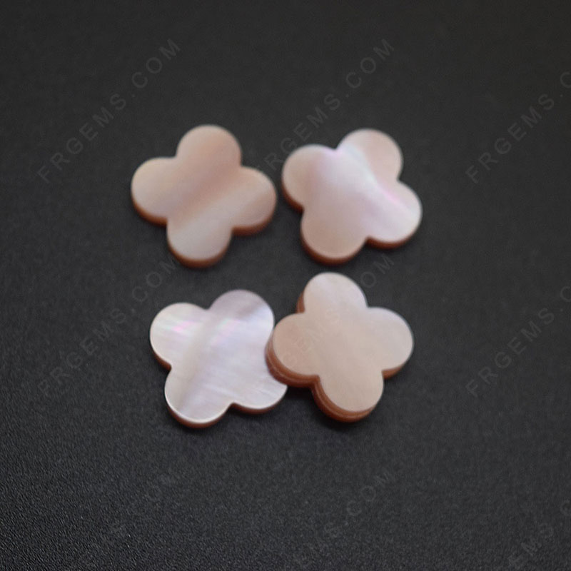 Wholesale Pink Color Mother of pearl four leaf Clover Shape Loose Stone at factory price