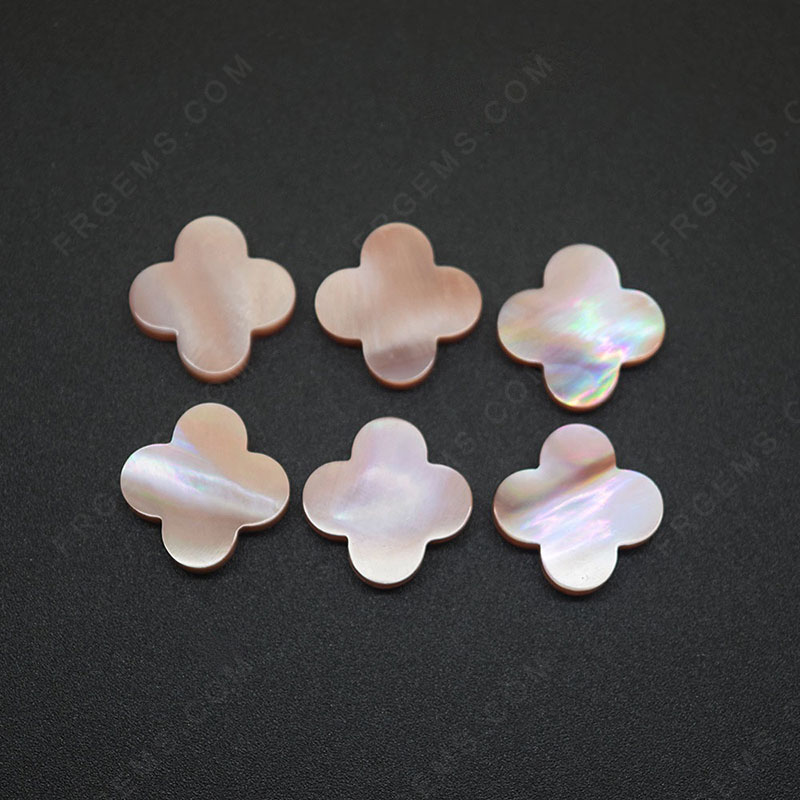 Wholesale Pink Color Mother of pearl four leaf Clover Shape Loose Stone at factory price