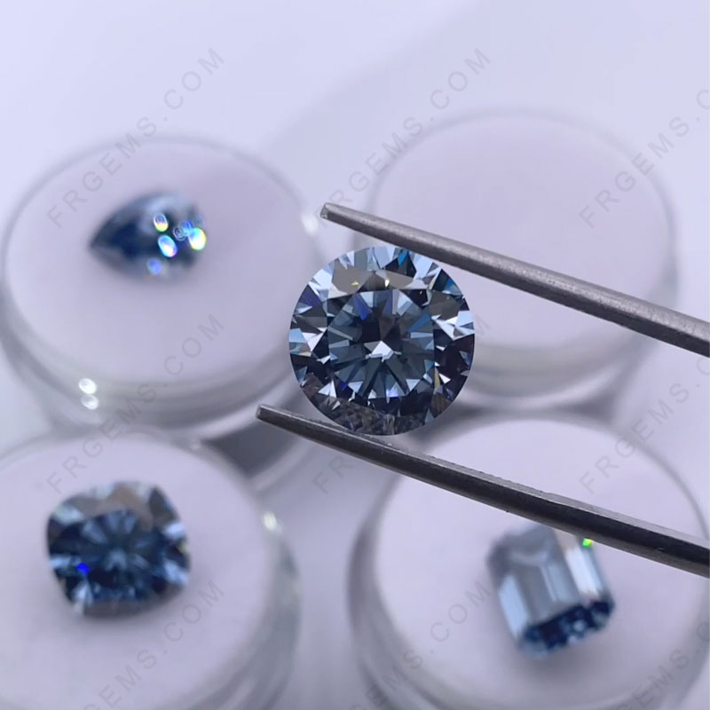 Wholesale Diamond Blue Color Moissanite Round Shape Brilliant Cut 10mm loose Gemstones