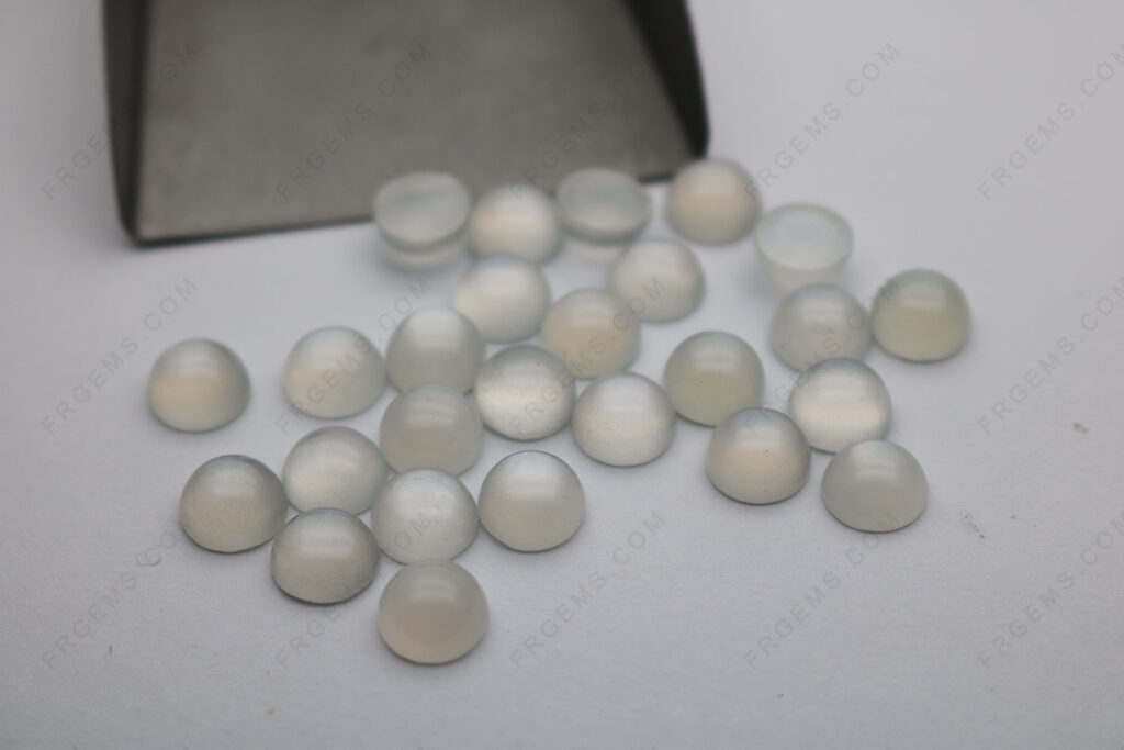 Loose Natural white Moonstone Round shape Cabochon 8mm gemstones Bulk wholesale