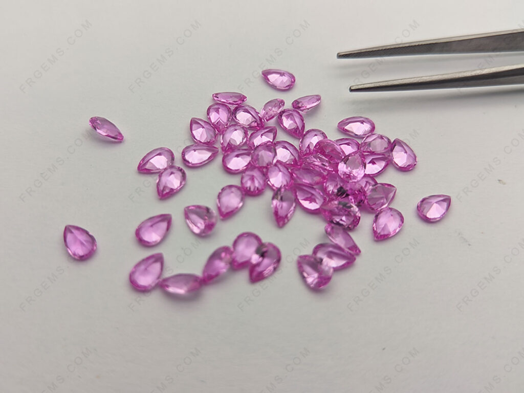 Wholesale Synthetic Pink Sapphire Corundum #2 Color Pear Shape Faceted Cut 4x6mm gemstones