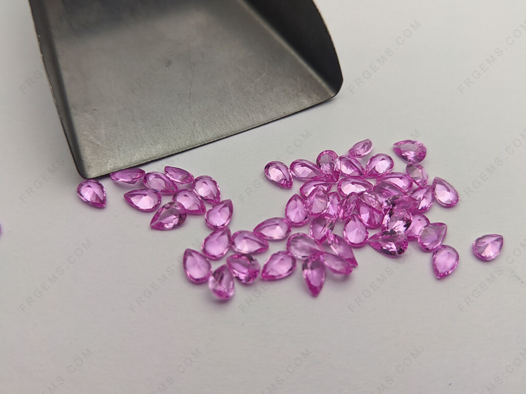 Synthetic-Pink-Sapphire-Corundum-2#-Color-Pear-shaped-faceted-4x6mm-gemstones
