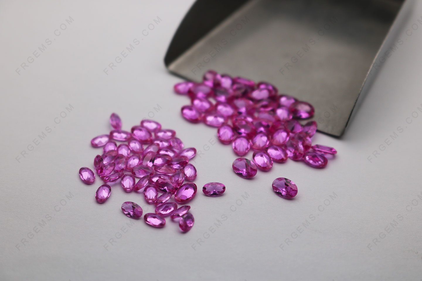 Synthetic Corundum Rose Pink Sapphire #3 color Oval Shape faceted Cut 4x6mm Gemstones