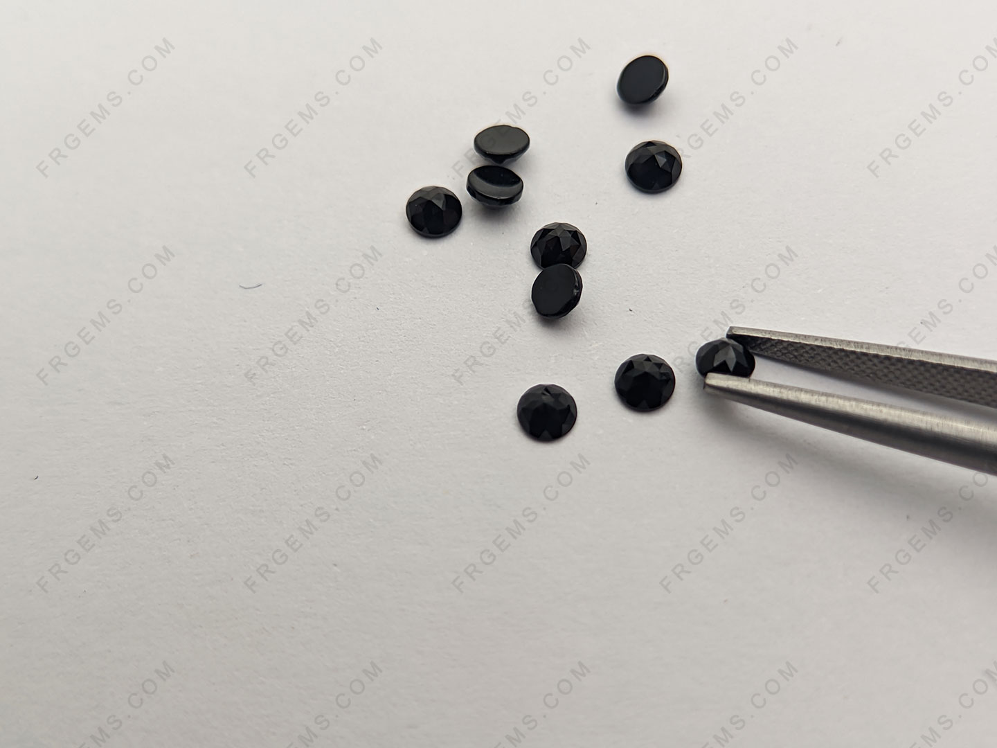 Bulk wholesale Genuine Natural Black Onyx Round Shaped Rose Cut 3mm Loose Gemstones China