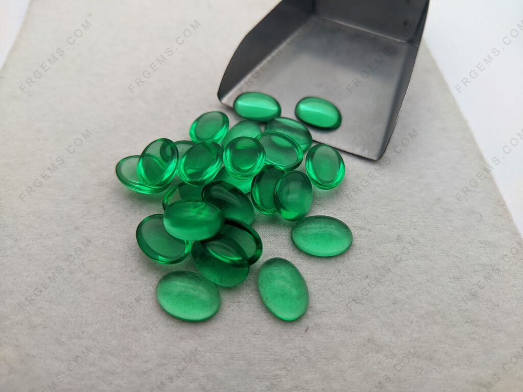 Glass-Emerald-Green-Color-OG10-Oval-shape-cabochon-10x14mm-Loose-Stones-China