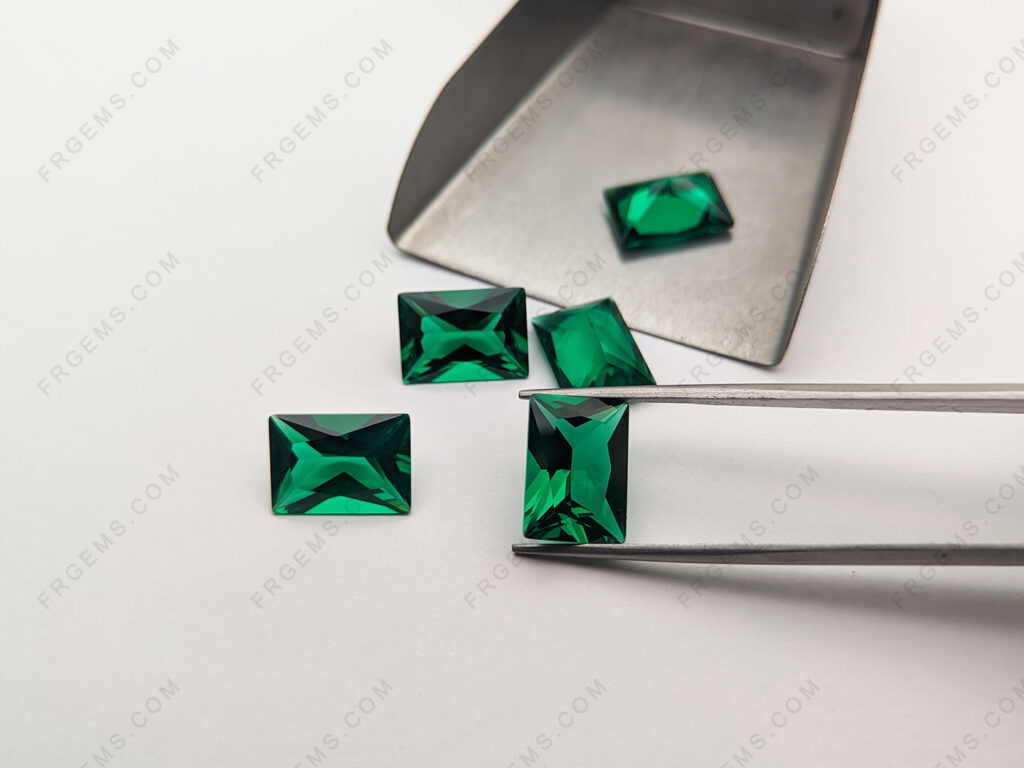 Nano-Emerald-Green-dark-color-111#-Rectangle-Faceted-cut-12x10mm-loose-stones-wholesale-china