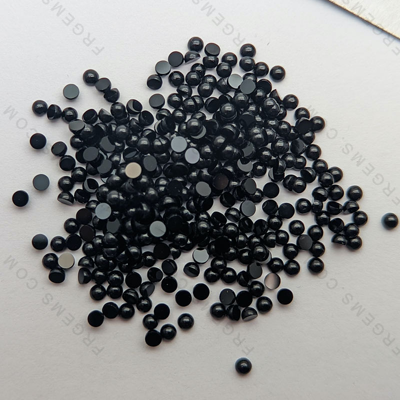 Black Onyx 8mm Round High-Dome Cabochon