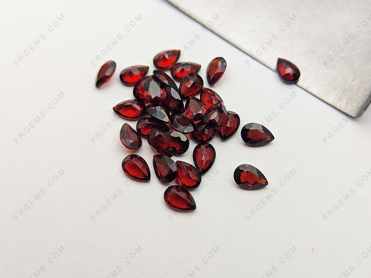 Bulk wholesale Loose Natural Garnet Red Pear Shape Faceted cut 6x4mm gemstones from China