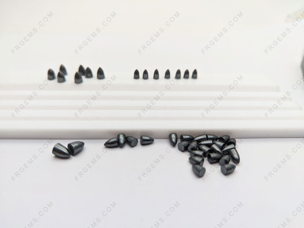 China Natural Hematite Bullet shaped 5.5x4mm Smooth cabochon gemstones wholesale