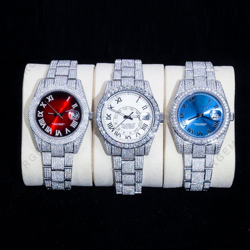 Custom-Design-Men-Woman-Luxury-Hand-Set-Iced-Out-Lab-Grown-Diamond-Moissanite-Watch-China