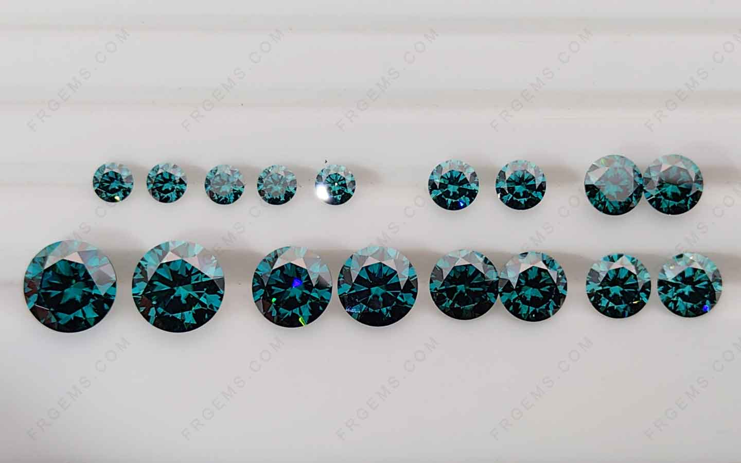 Wholesale Synthetic Corundum Mint Green 73# Round Shape Faceted Loose  Gemstones from China-Loose Gemstones Suppliers-FU RONG GEMS China