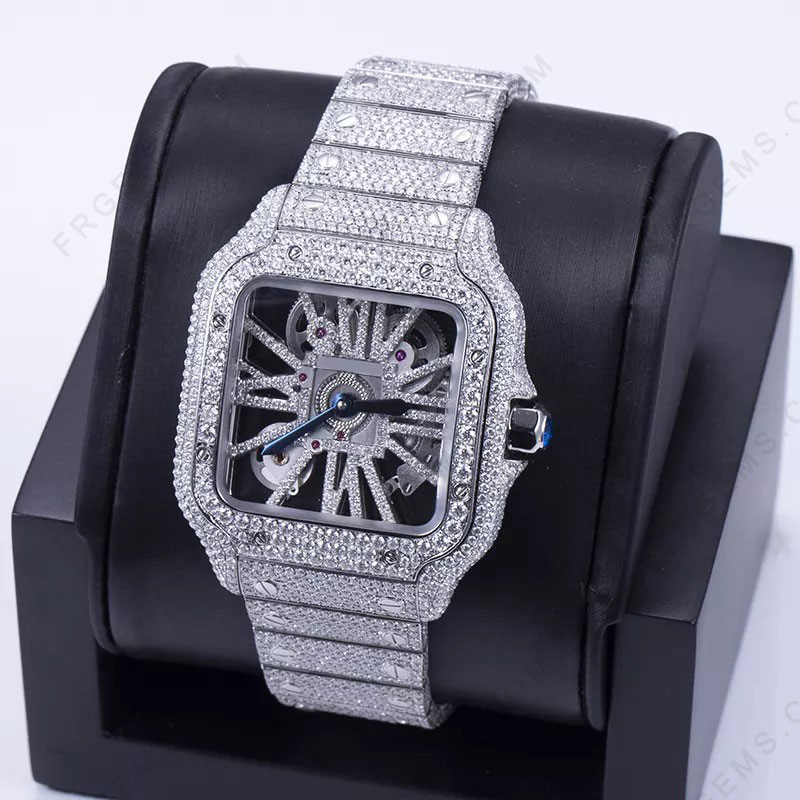 Wholesale Men and Woman Luxury Custom Design Iced Out Watches hand set with Lab grown Diamond or Moissanite gemstones