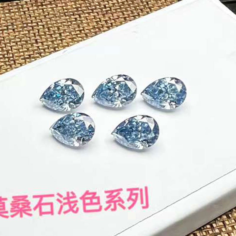 Wholesale Diamond Fancy Blue Color Sapphire blue look like Moissanite loose Gemstones