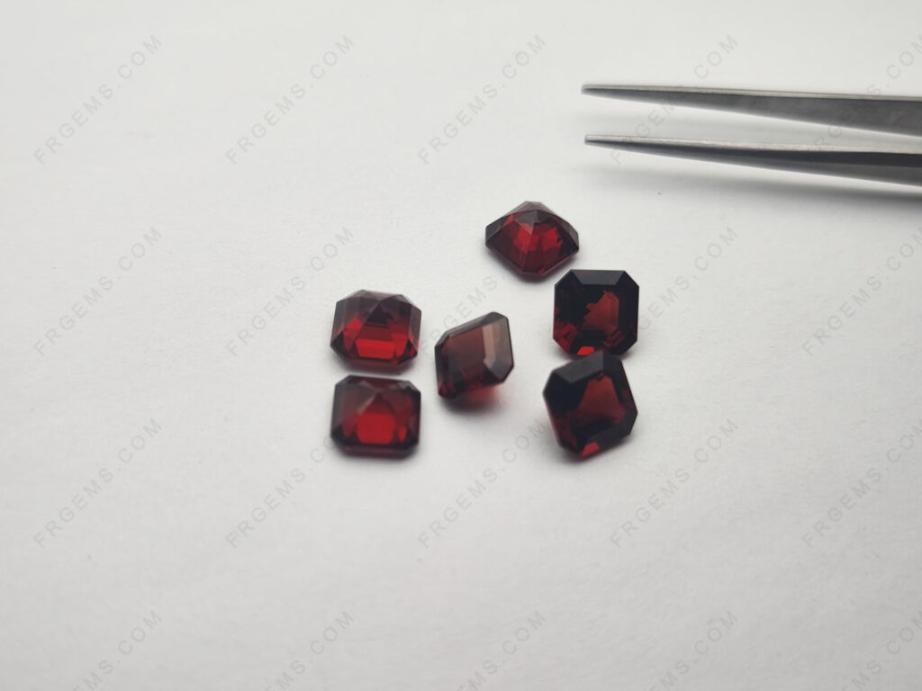 Loose Natural Genuine Mozambique Garnet Red Color Asscher cut 8x8mm gemstones