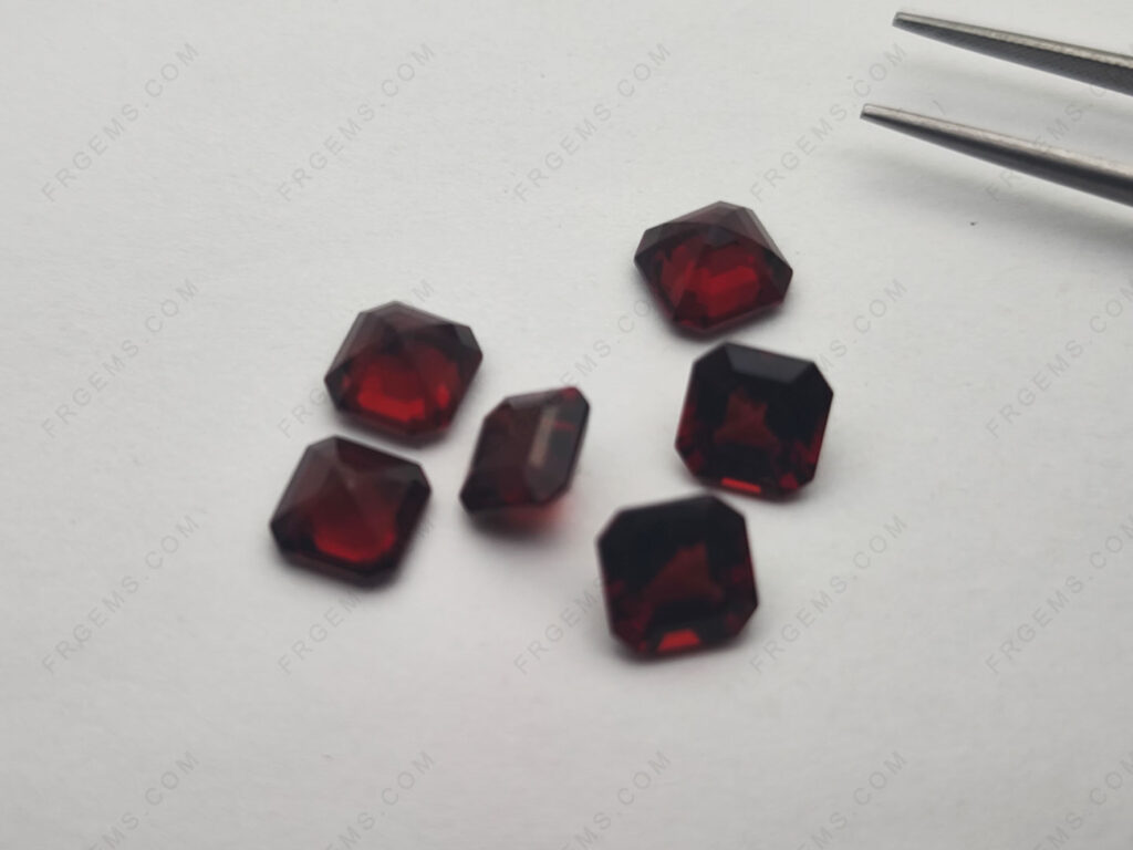 Natural-Geunine-Mozambique-garnet-red-Asscher-faceted-cut-loose-Gemstones-Suppliers