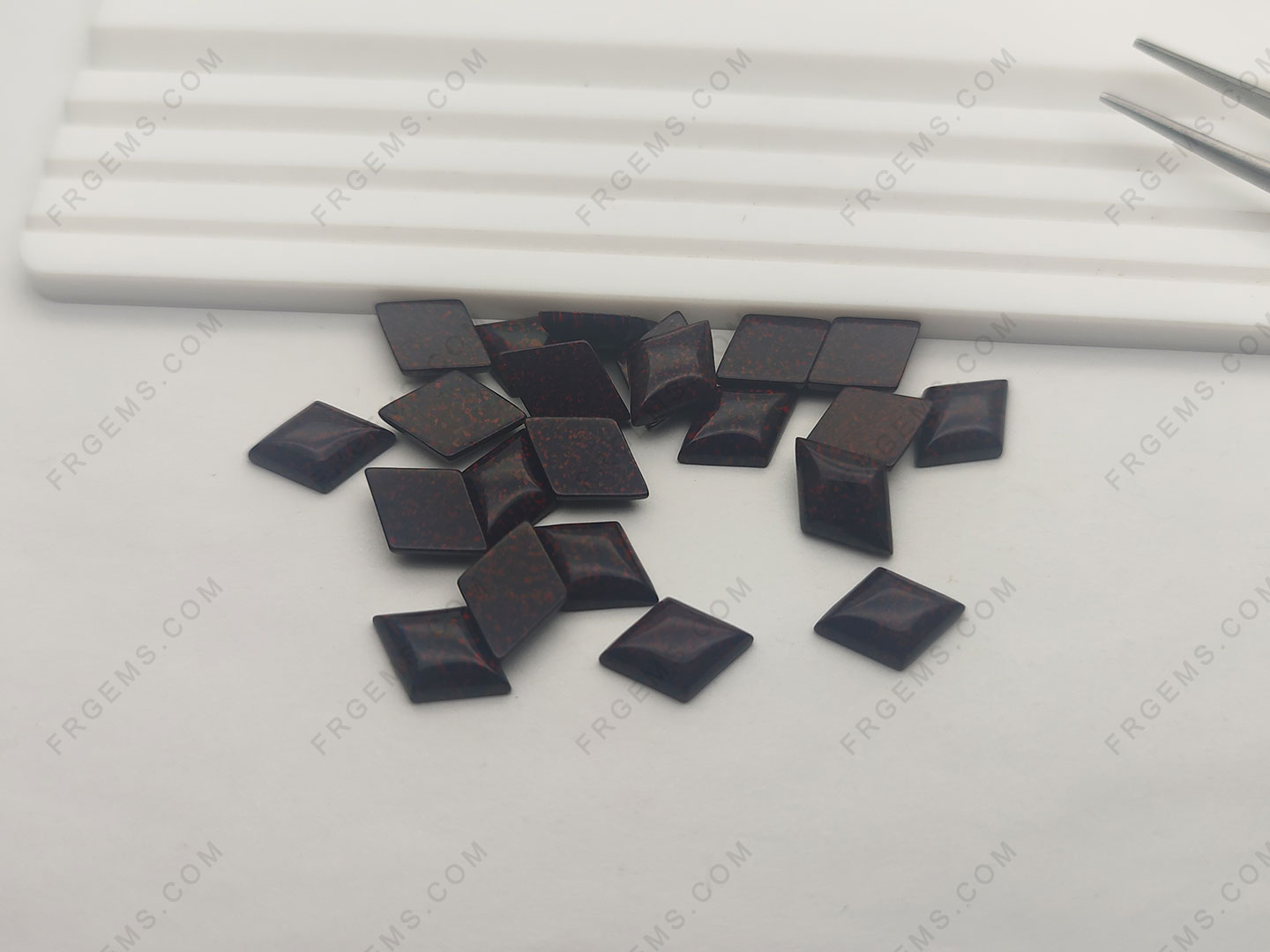 Wholesale Loose Synthetic Opal Black OP71 Color lozenge Shape Cabochon cut 10x14mm gemstones