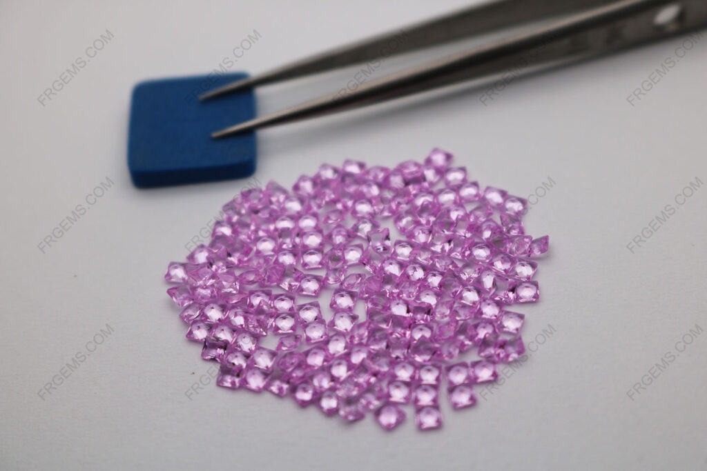 Corundum-Pink-Sapphire-2#-Square-Shape-Princess-cut-2.5x2.5mm-gemstones-IMG_6629