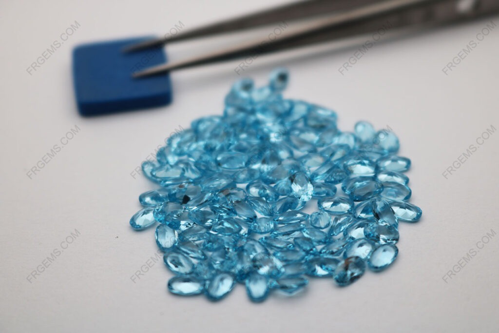 Nano Crystal Swiss Blue Dark Color #147 Oval Shape Faceted Cut 5x3mm Gemstones Supplier