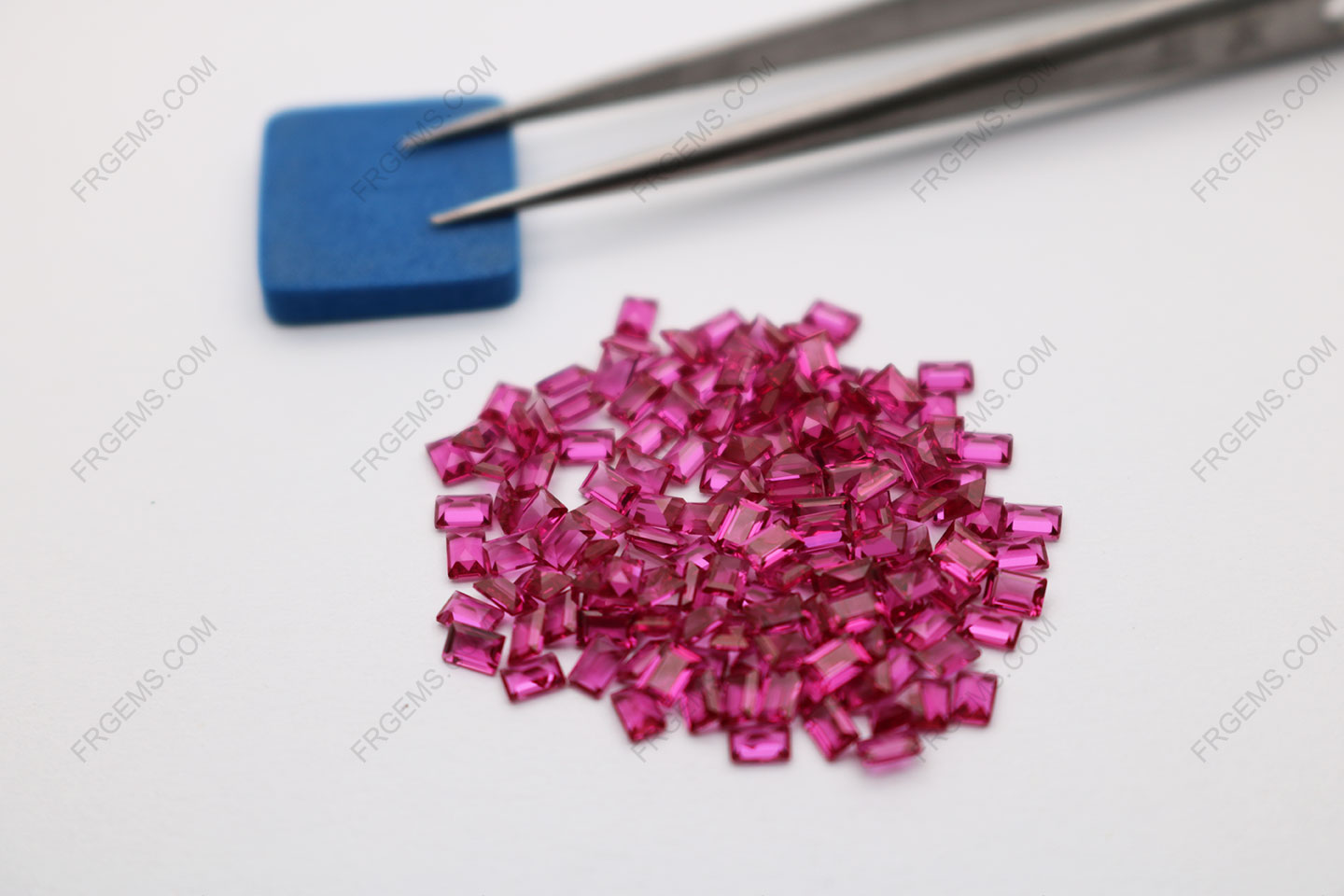 Wholesale Loose Nano Crystal Ruby Red Color 185# Baguette Cut 2x3mm gemstones China